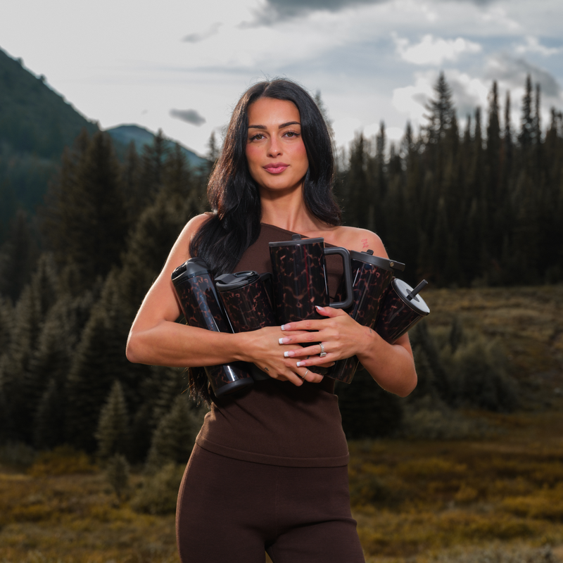 Slim Can Cooler 12oz - Mocha Tortoise