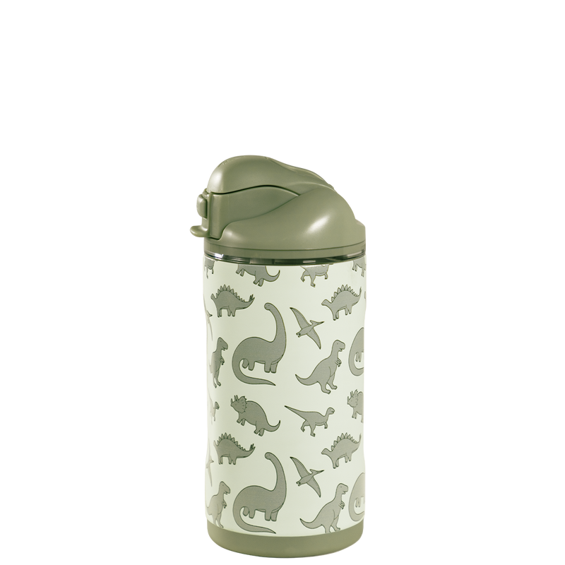 Ease2o 14oz | Leakproof 2-in-1 Kids Water Bottle with Straw & Chug Spout – Dinosaur