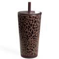 Everyday Tumbler 20oz | Ceramic-Lined Insulated Tumbler with Straw – Brown Leopard