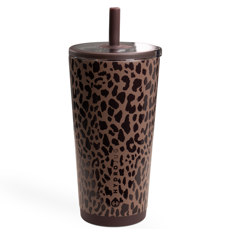 Everyday Tumbler 20oz | Ceramic-Lined Insulated Tumbler with Straw – Brown Leopard