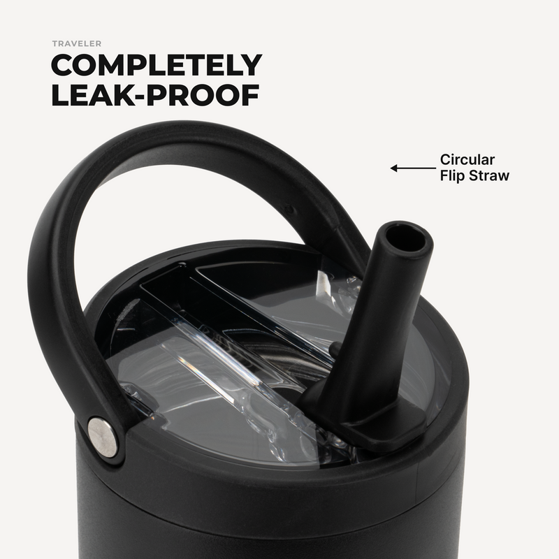 Sport 20oz | Insulated Water Bottle Leakproof Flip Straw – Black