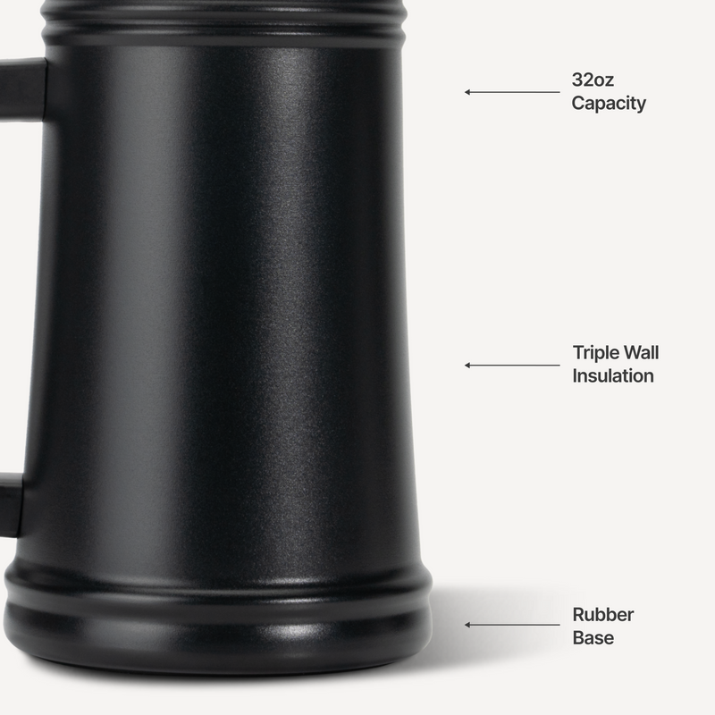 Stein 32oz | Ceramic-Lined Insulated Beer Stein – Black
