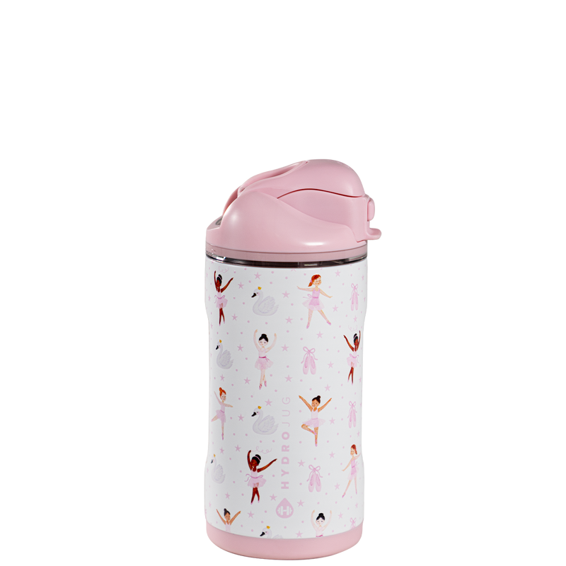 Ease2o 14oz | Leakproof 2-in-1 Kids Water Bottle with Straw & Chug Spout – Ballerina