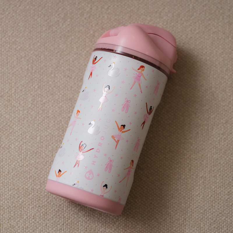 Ease2o 14oz | Leakproof 2-in-1 Kids Water Bottle with Straw & Chug Spout – Ballerina