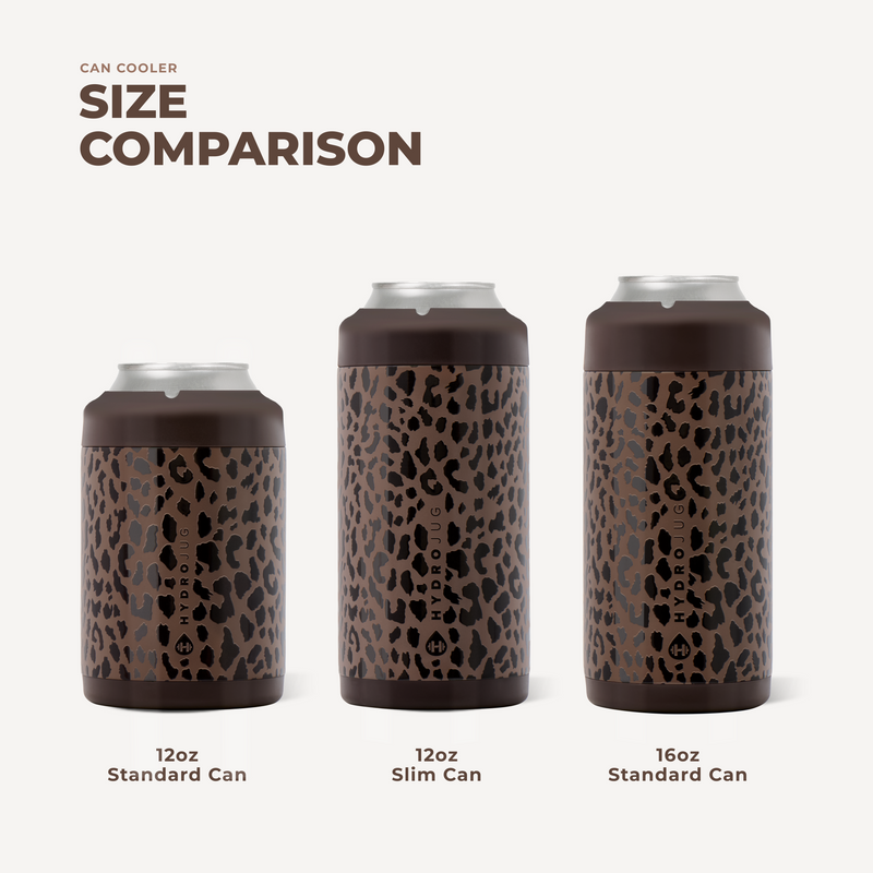 Standard Can Cooler 12oz - Brown Leopard