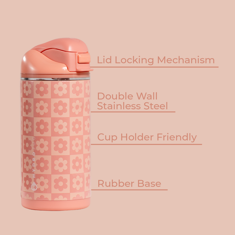 Ease2o 14oz | Leakproof 2-in-1 Kids Water Bottle Straw & Chug Spout – Daisy Checkers