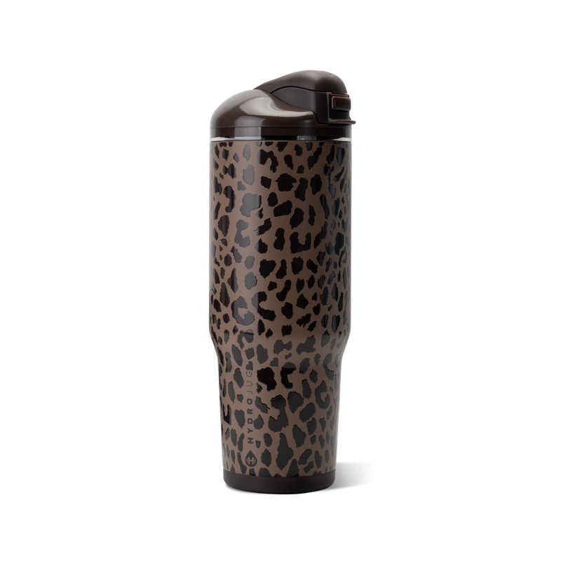 Ease2o 40oz | Dual-Function Water Bottle with Straw & Chug Spout – Brown Leopard