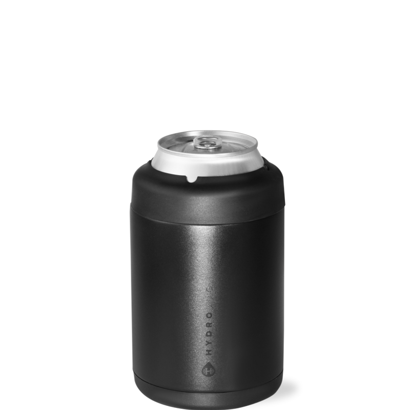 Can Cooler 12oz | 2-in-1 Insulated Standard Can Cooler Screw-Top Lock – Black