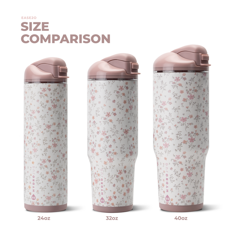Ease2o 24oz | 2-in-1 Water Bottle with Soft Straw & Chug Spout – Magnolia