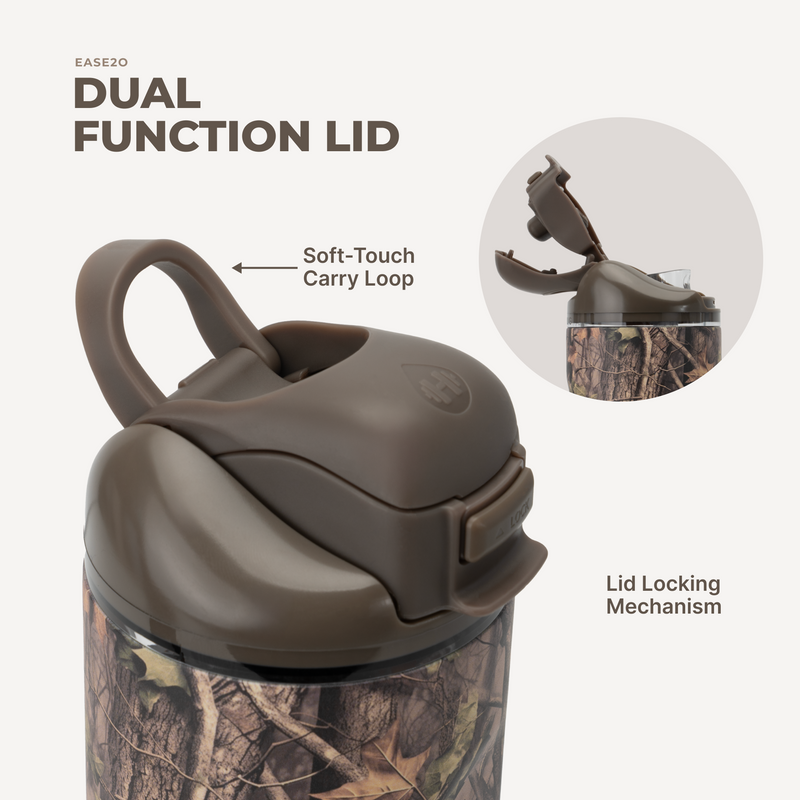 Ease2o 24oz | 2-in-1 Water Bottle with Soft Straw & Chug Spout – Woodland