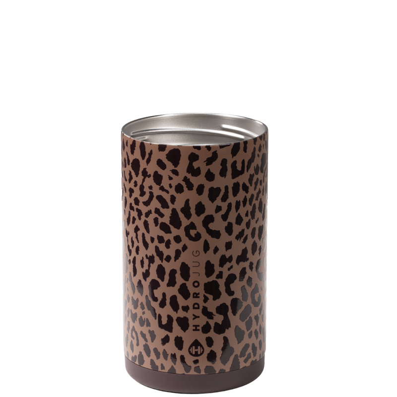 Can Cooler 16oz | 2-in-1 Insulated Tallboy Can Cooler Screw-Top Lock – Brown Leopard