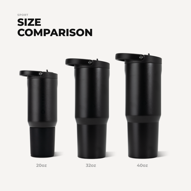 Sport 40oz | Large Leakproof Insulated Water Bottle – Black