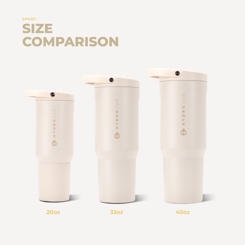 Sport 40oz | Large Leakproof Insulated Water Bottle – Cream