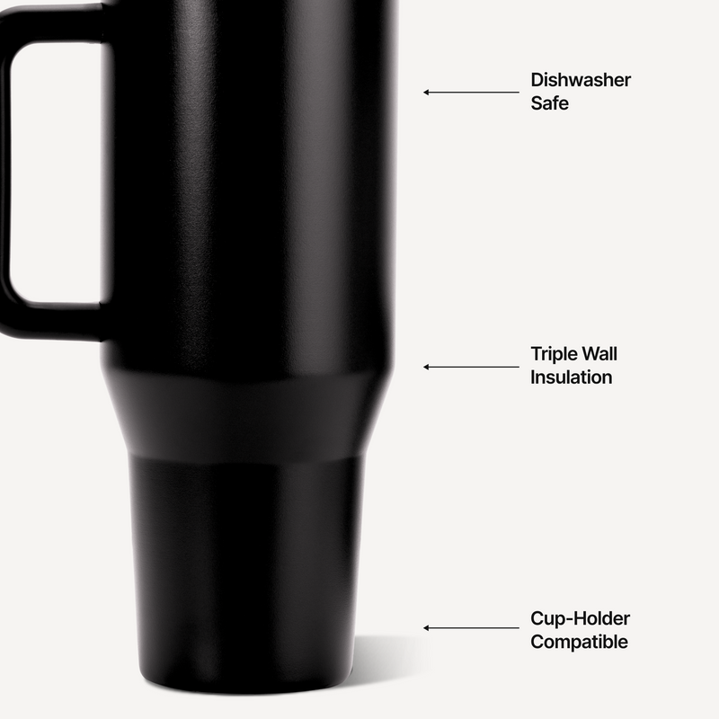 Traveler 32oz | Leakproof Insulated Tumbler with Handle – Black
