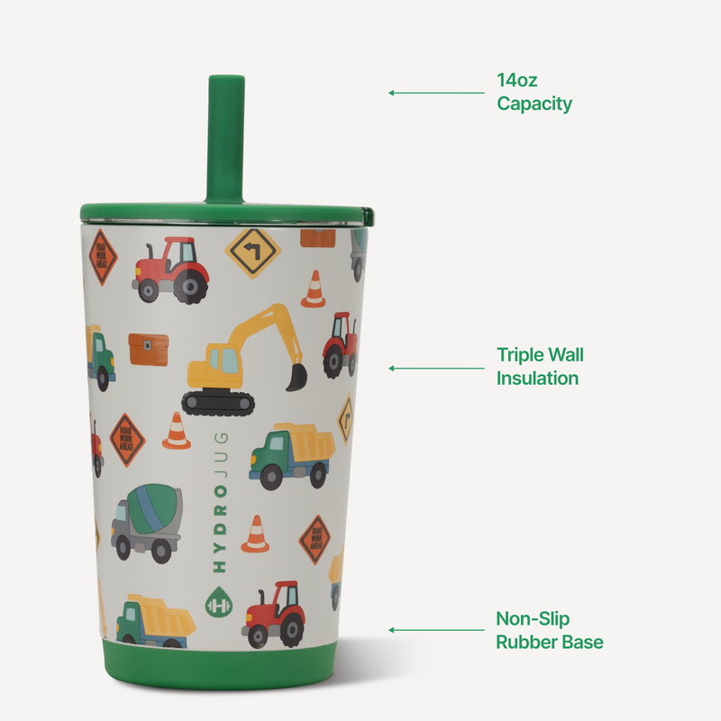 Everyday Tumbler 14oz | Ceramic-Lined Spill-Free Kids Tumbler – Under Construction