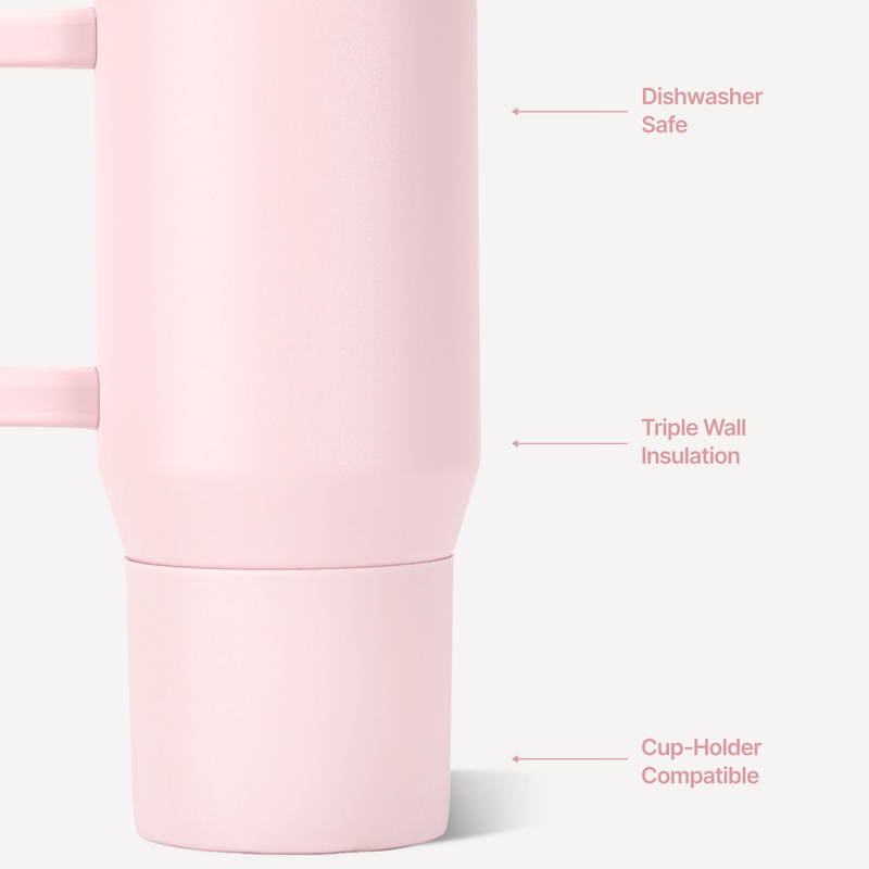 Traveler 20oz | Compact Insulated Tumbler with Handle – Pink Sand