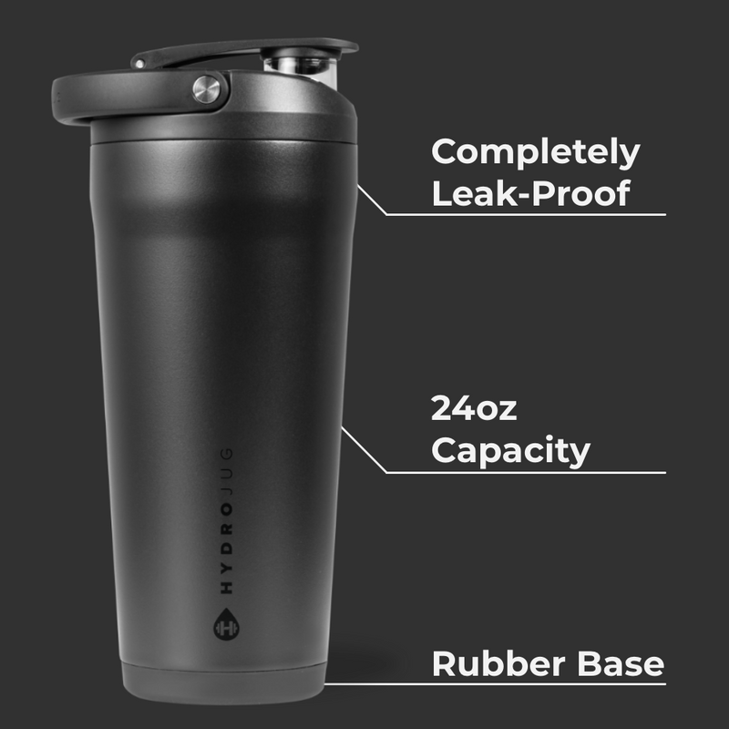 Insulated Shaker 24oz | Stainless Steel Protein Shaker Silent Grate – Black