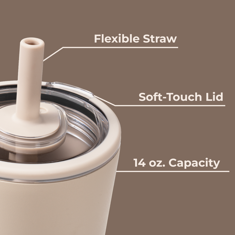 Everyday Tumbler 14oz | Ceramic-Lined Spill-Free Kids Tumbler – Dune