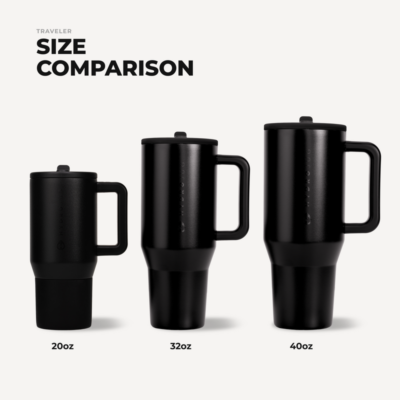 Traveler 20oz | Compact Insulated Tumbler with Handle – Black
