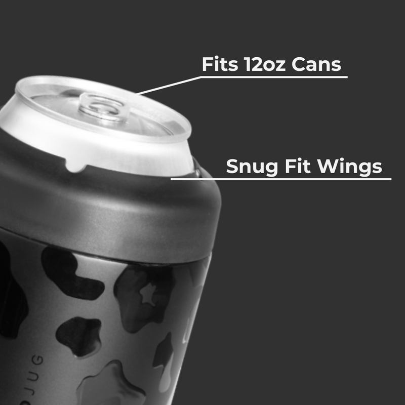 Can Cooler 12oz | 2-in-1 Insulated Standard Can Cooler Screw-Top Lock – Black Leopard