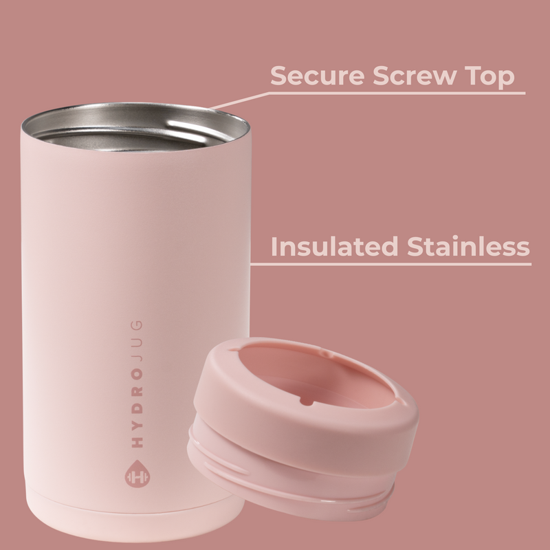 Can Cooler 16oz | 2-in-1 Insulated Tallboy Can Cooler Screw-Top Lock – Dusty Rose