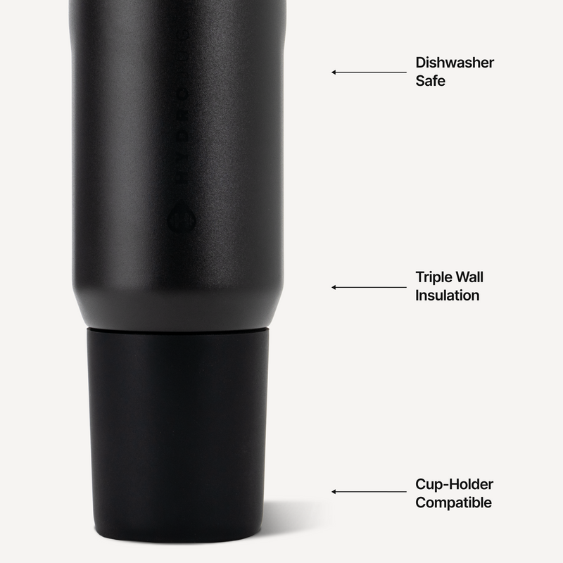 Sport 20oz | Insulated Water Bottle Leakproof Flip Straw – Black