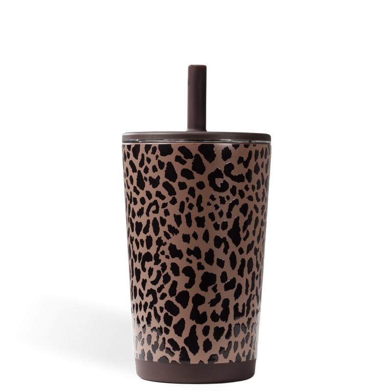 Everyday Tumbler 14oz | Ceramic-Lined Spill-Free Kids Tumbler – Brown Leopard