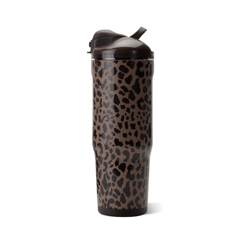 Ease2o 40oz | Dual-Function Water Bottle with Straw & Chug Spout – Brown Leopard