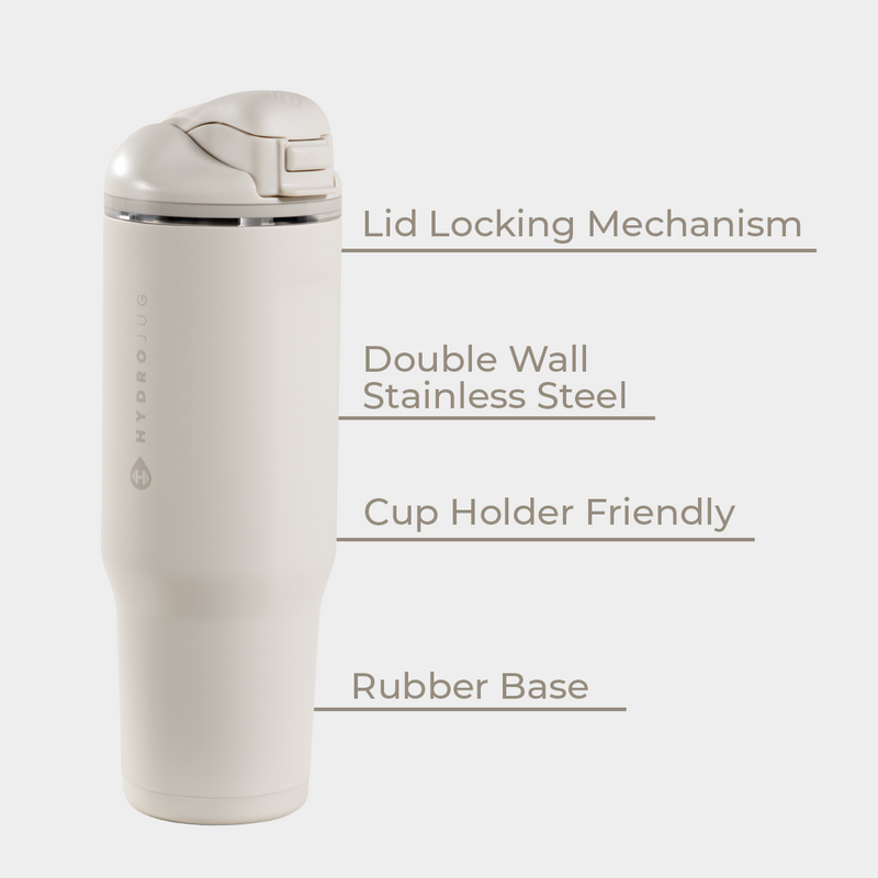 Ease2o 32oz | Compact Water Bottle with Straw & Chug Spout – Linen