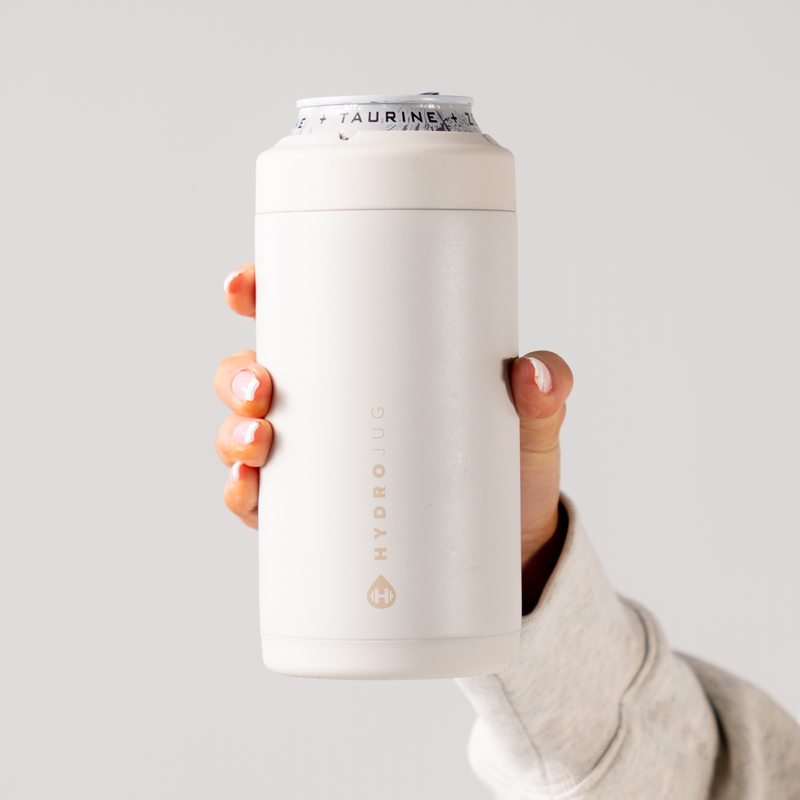 Can Cooler 16oz | 2-in-1 Insulated Tallboy Can Cooler Screw-Top Lock – Linen