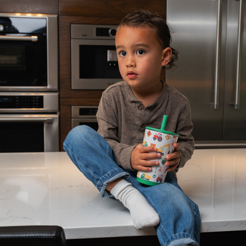 Everyday Tumbler 14oz | Ceramic-Lined Spill-Free Kids Tumbler – Under Construction