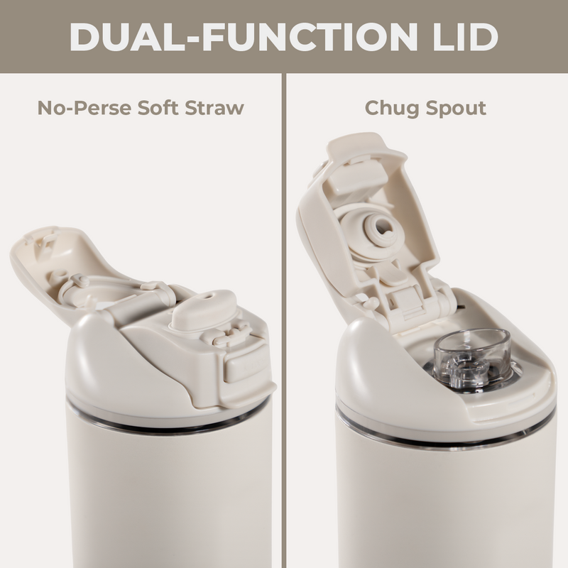 Ease2o 40oz | Dual-Function Water Bottle with Straw & Chug Spout – Linen