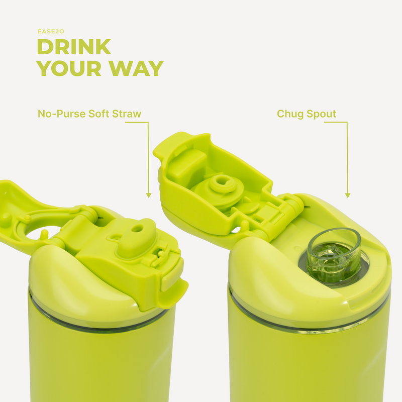 Ease2o 32oz | Compact Water Bottle with Straw & Chug Spout – Lemon Lime