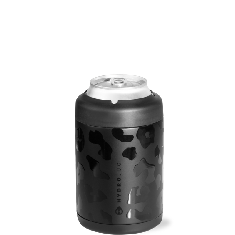Can Cooler 12oz | 2-in-1 Insulated Standard Can Cooler Screw-Top Lock – Black Leopard