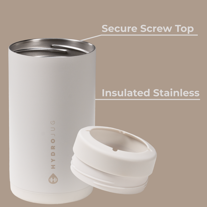 Can Cooler 16oz | 2-in-1 Insulated Tallboy Can Cooler Screw-Top Lock – Linen