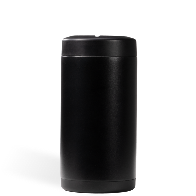 Can Cooler 16oz | 2-in-1 Insulated Tallboy Can Cooler Screw-Top Lock – Black