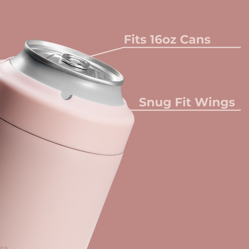Can Cooler 16oz | 2-in-1 Insulated Tallboy Can Cooler Screw-Top Lock – Dusty Rose