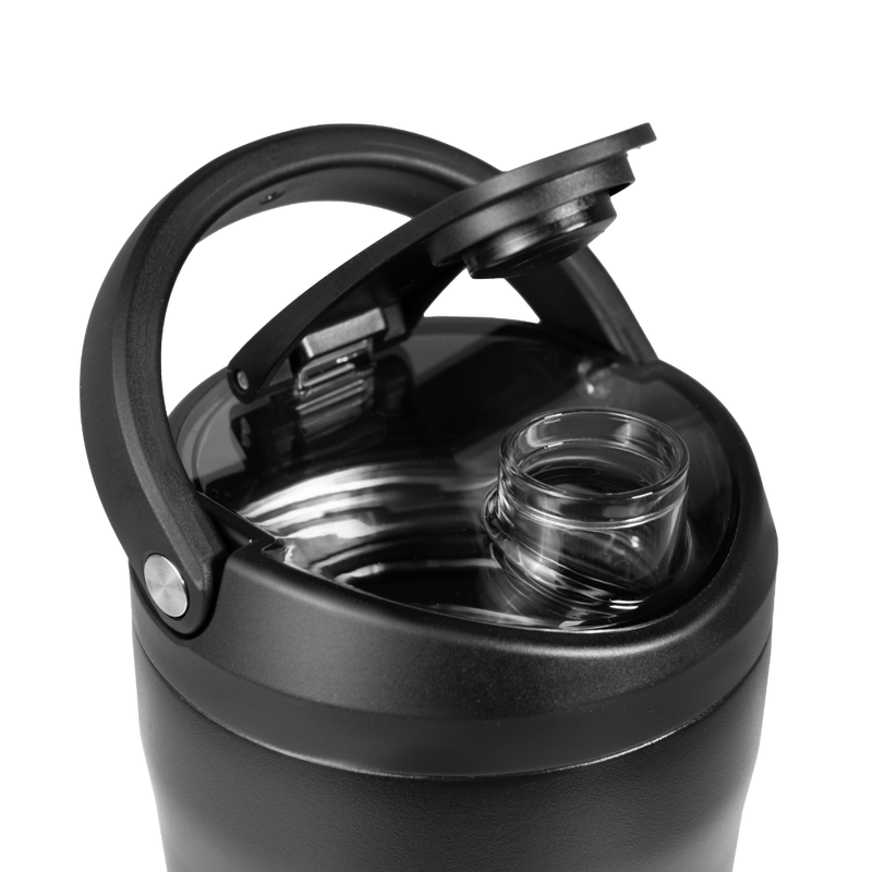 Insulated Shaker 24oz | Stainless Steel Protein Shaker Silent Grate – Black