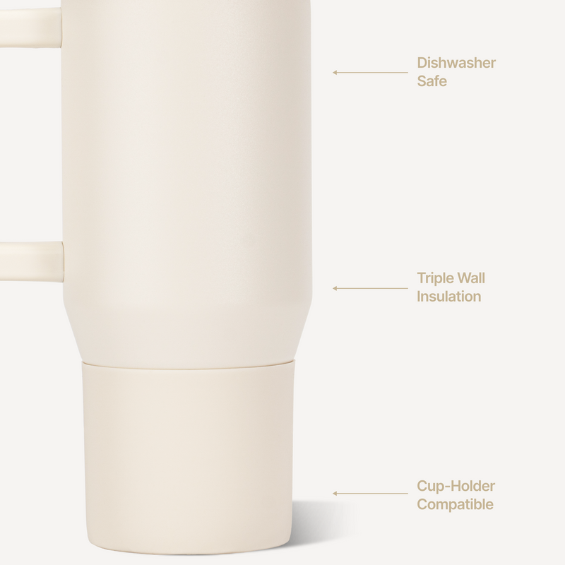 Traveler 20oz | Compact Insulated Tumbler with Handle – Cream