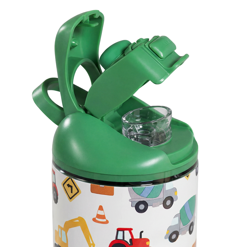 Ease2o 14oz | Leakproof 2-in-1 Kids Water Bottle Straw & Chug Spout – Under Construction