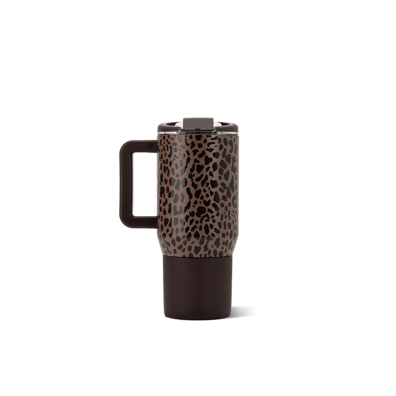 Coffee Traveler 20oz | Ceramic-Lined Insulated Travel Mug – Brown Leopard
