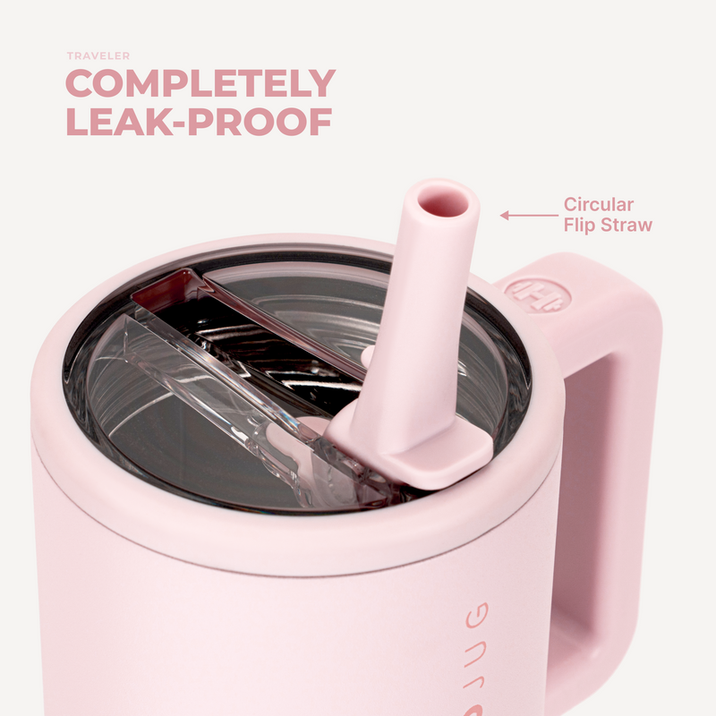 Traveler 20oz | Compact Insulated Tumbler with Handle – Pink Sand