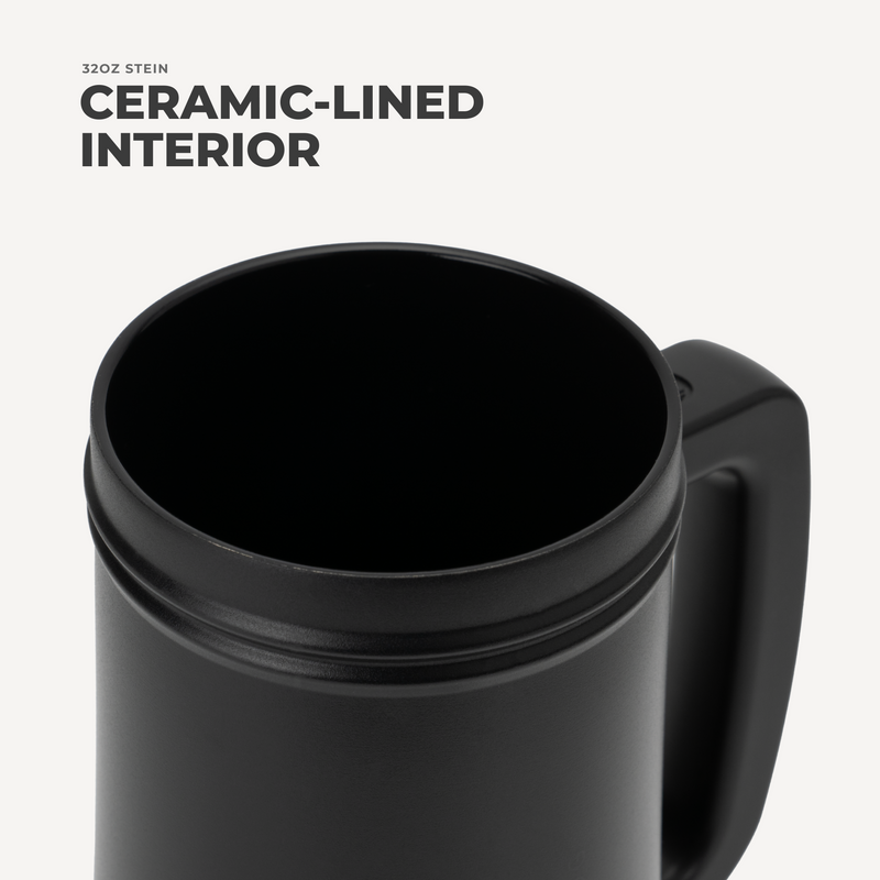 Stein 32oz | Ceramic-Lined Insulated Beer Stein – Black
