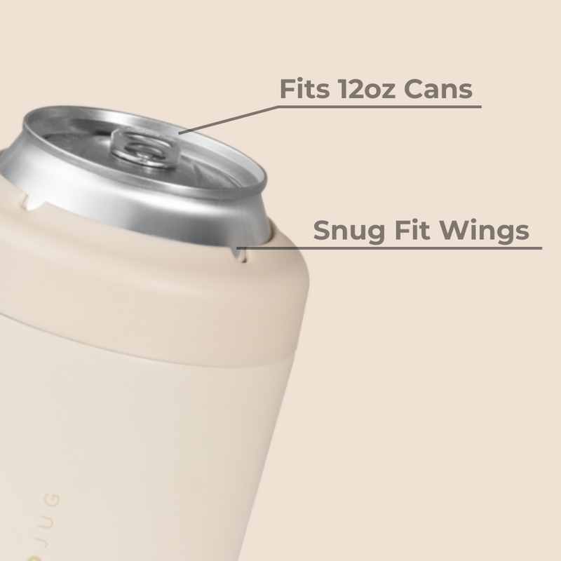 Can Cooler 12oz | 2-in-1 Insulated Standard Can Cooler Screw-Top Lock – Cream