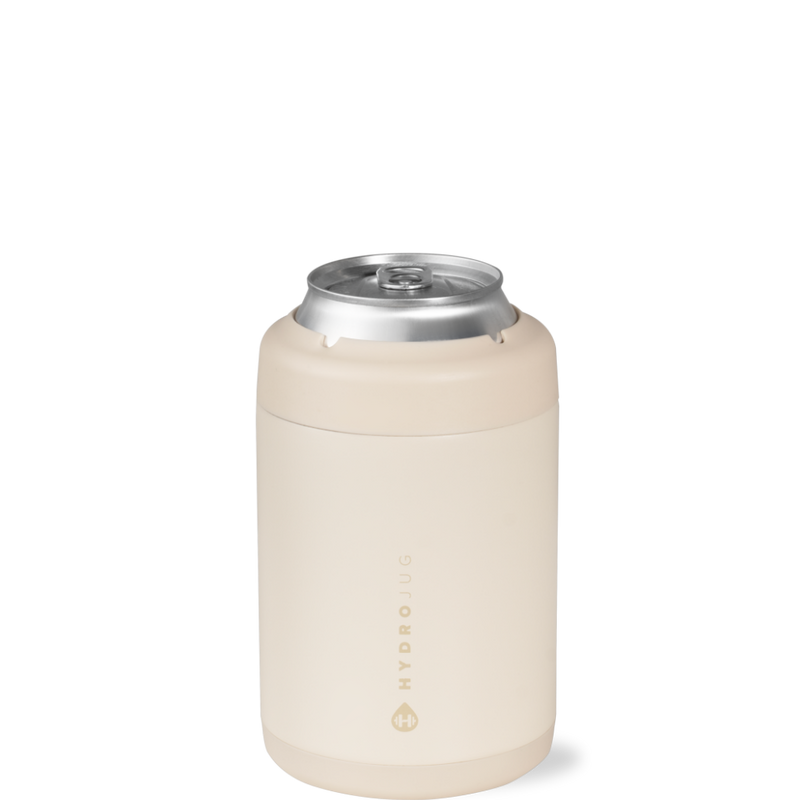 Can Cooler 12oz | 2-in-1 Insulated Standard Can Cooler Screw-Top Lock – Cream