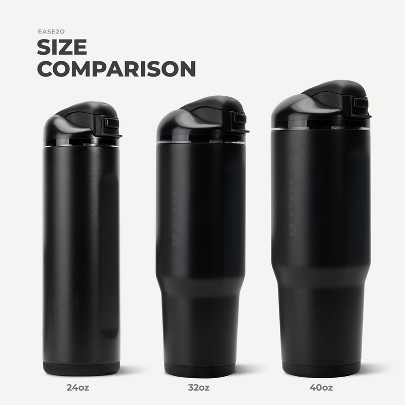 Ease2o 24oz | 2-in-1 Water Bottle with Soft Straw & Chug Spout – Black