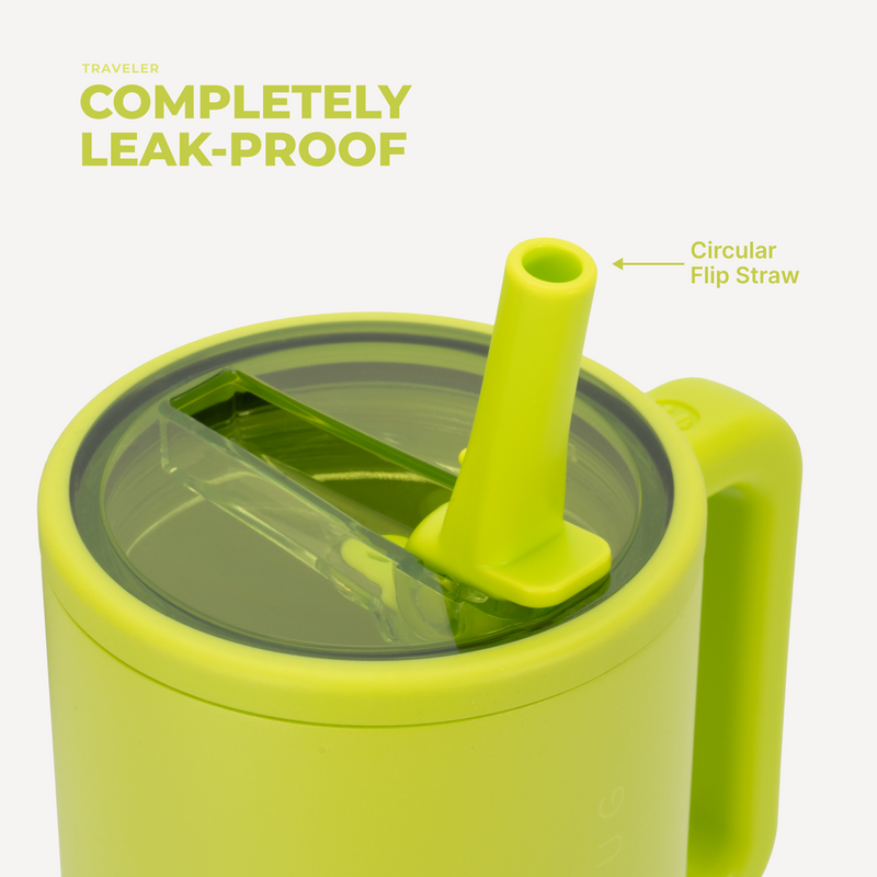 Traveler 20oz | Compact Insulated Tumbler with Handle – Lemon Lime
