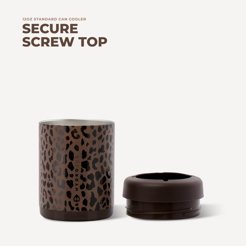 Standard Can Cooler 12oz - Brown Leopard