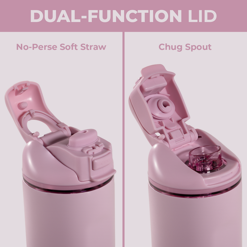 Ease2o 24oz | 2-in-1 Water Bottle with Soft Straw & Chug Spout – Sweet Pea