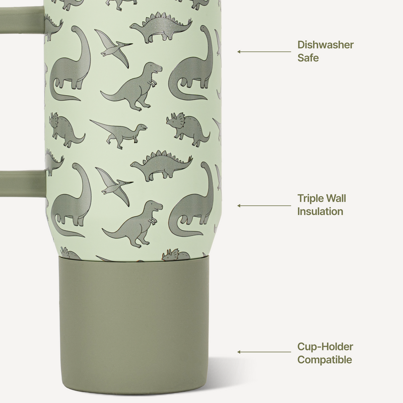 Traveler 20oz | Leakproof Kids Tumbler with Handle – Dinosaur